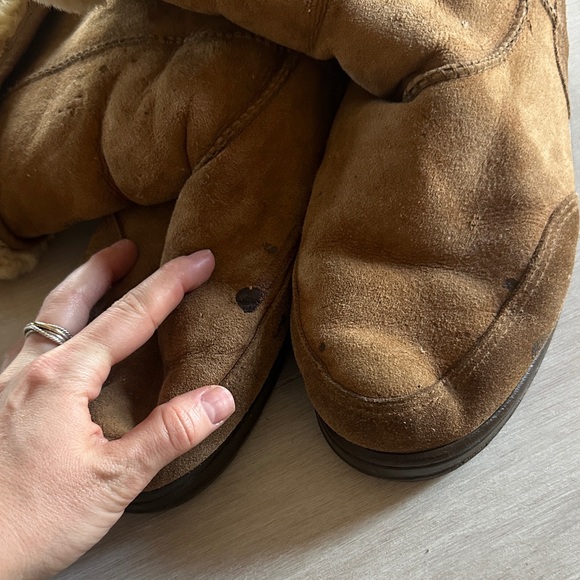 UGG Tan Shearling Lined Braid Boots - Picture 3 of 4
